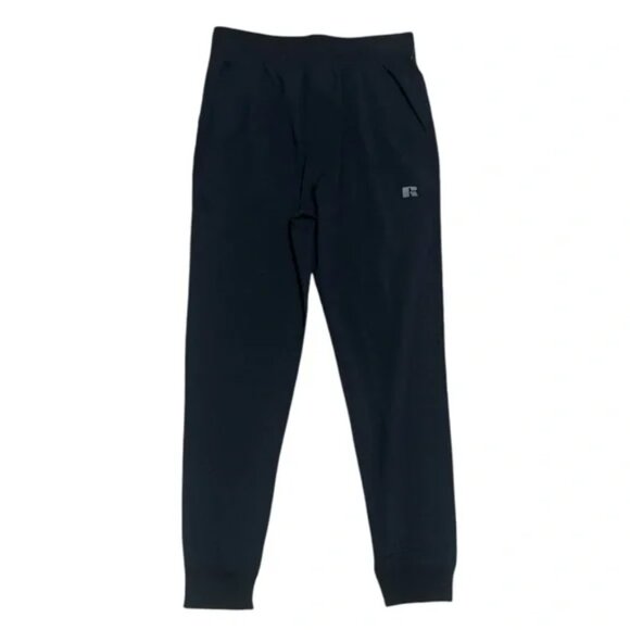 Russell Dri-Power Boys L 10/12 Sweatpants Tech Fleece Jogger Zip Pocket BLACK - Picture 2 of 4